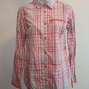 Columbia Red and White Plaid Shirt